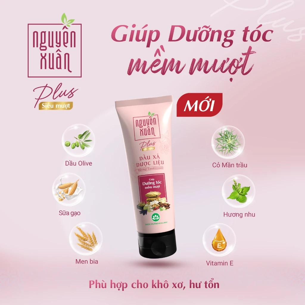  Dầu xả dược liệu Nguyên Xuân Plus Siêu Mượt 160g 