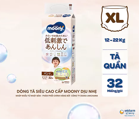  Tã quần Moony Dịu Nhẹ siêu cao cấp M46/L36/Xl32 