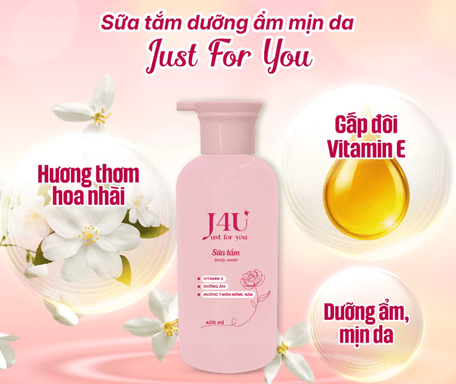  Sữa Tắm Dưỡng Ẩm Mịn Da Sizen Just For You 400ml – Gấp đôi Vitamin E, thơm hoa nhài trên da 