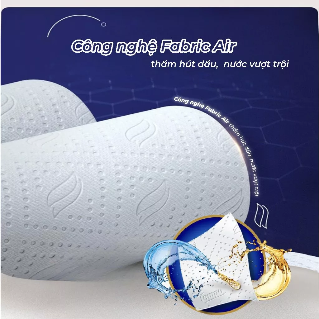  [LỐC 4 CUỘN] Khăn Giấy Bếp Tempo Dạng Cuộn Đa Năng, Siêu Thấm - Thương Hiệu Đức 