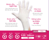  Găng tay cao su y tế Latex Có Bột Sgloves PREMIUM 5.0g 100 chiếc/hộp 