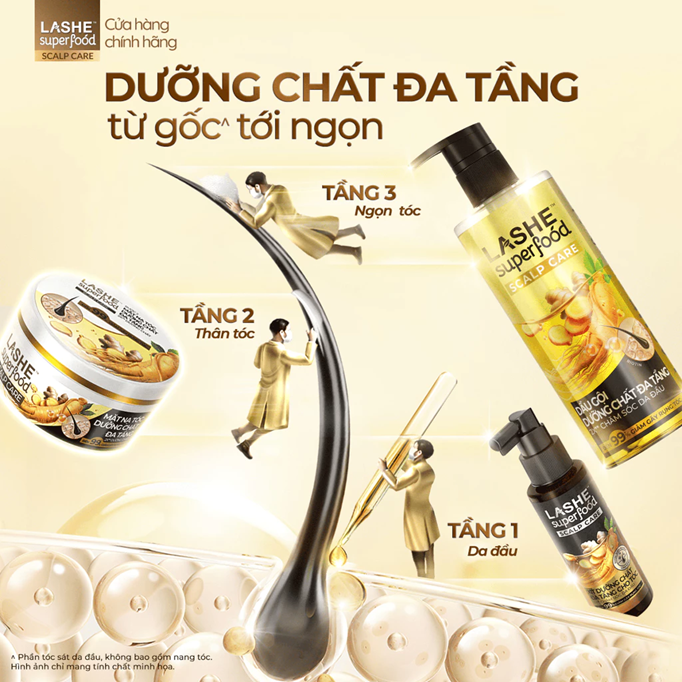  Xịt Dưỡng Chất Đa Tầng Cho Tóc Lashe Superfood Scalp Care 85ml Ngăn Gãy Rụng 