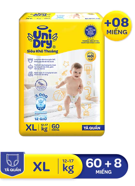  Tã Quần UniDry Siêu khô thoáng gói Super Jumbo mới 