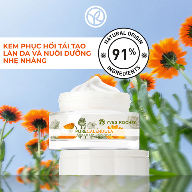  Kem Dưỡng Da Ngày Và Đêm Yves Rocher Calendula Regenerating Day Night Cream 50ml 