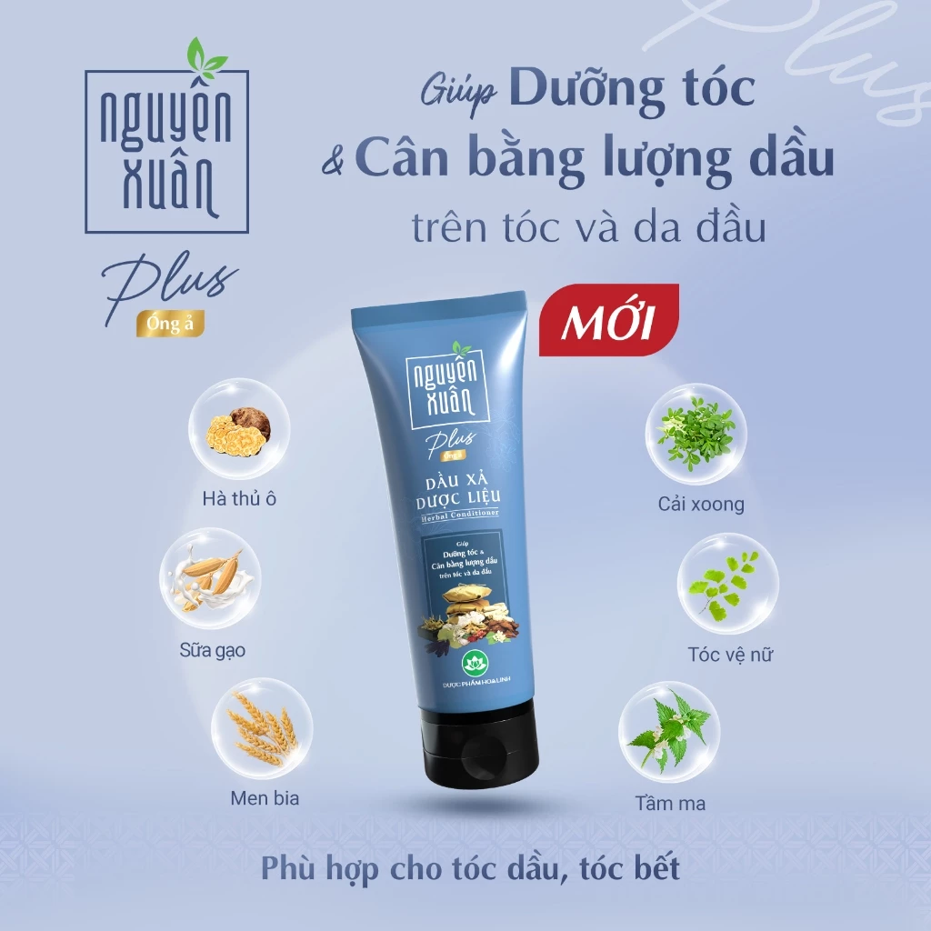  Dầu xả dược liệu Nguyên Xuân Plus Óng Ả 160g 