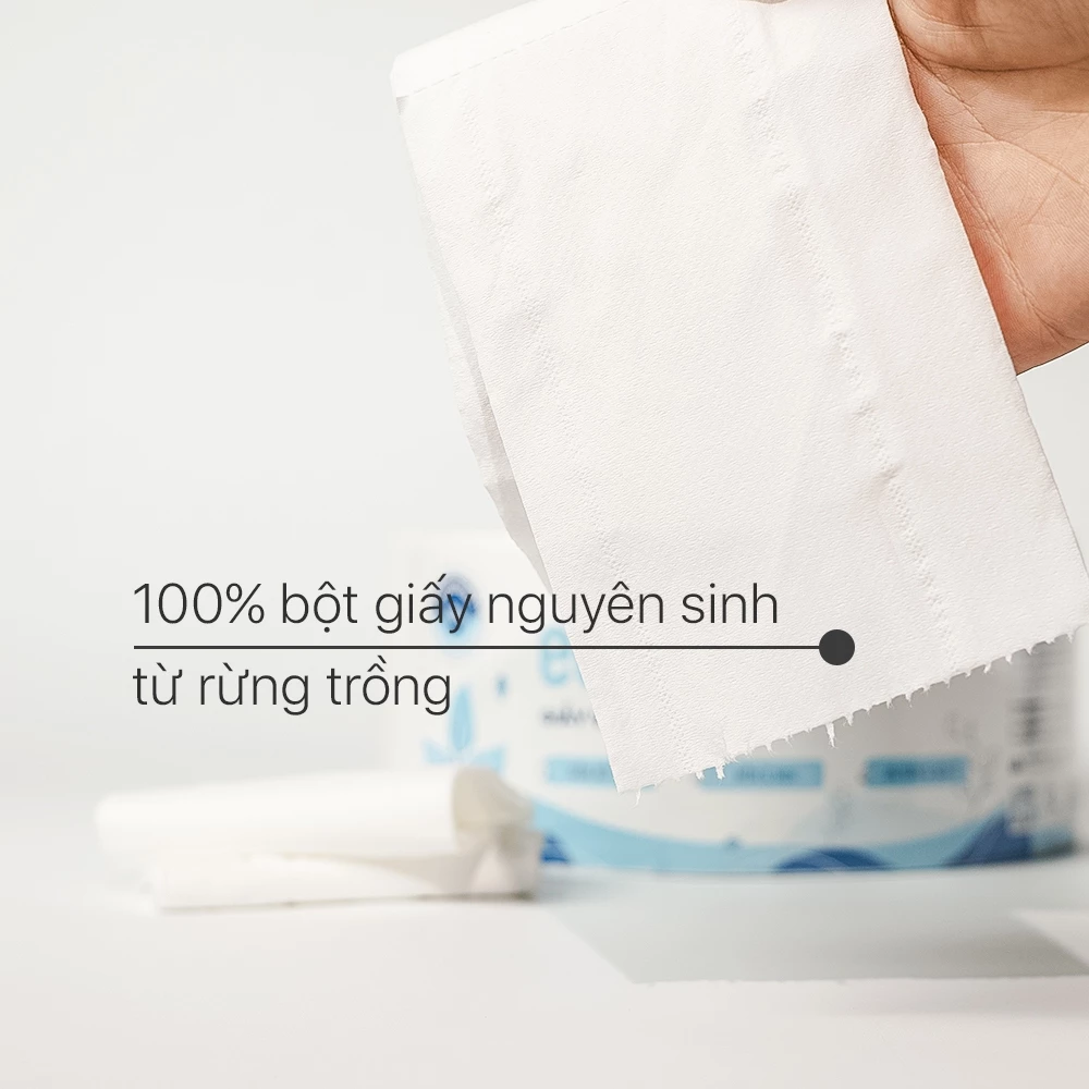  Giấy vệ sinh giấy cuộn cao cấp Ecotissue cuộn lớn 700gr tiết kiệm mềm mịn dai thấm hút tốt 