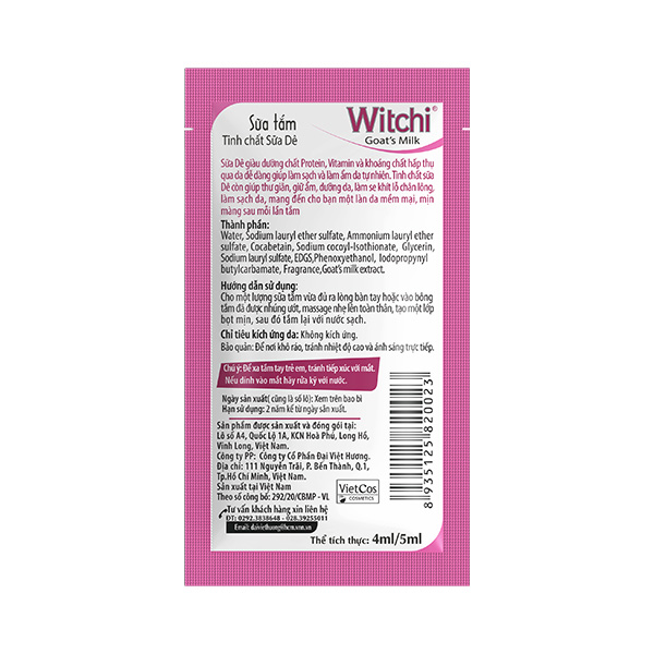  Sữa Tắm WITCHI – Tinh Chất Sữa Dê 1.2L 
