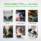  Găng Tay Cao Su Y Tế TTGLOVES Không Bột Nitrile Màu Đen Siêu Dai 4.0gr (Hộp 100 Chiếc) 