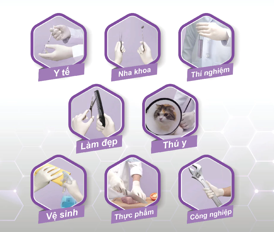  Găng tay cao su Latex CÓ BỘT Sgloves 4.8g 100 chiếc/hộp 