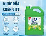  Nước Rửa Chén Gift Khử Mùi Tanh Khó Chịu – Hương Chanh/Trà Chanh, Chai 800ml/Túi 3.6kg/Can 3.8kg 