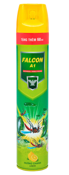  Bình xịt muỗi FALCON A1 600ml hương chanh + Tặng thêm 60ml 