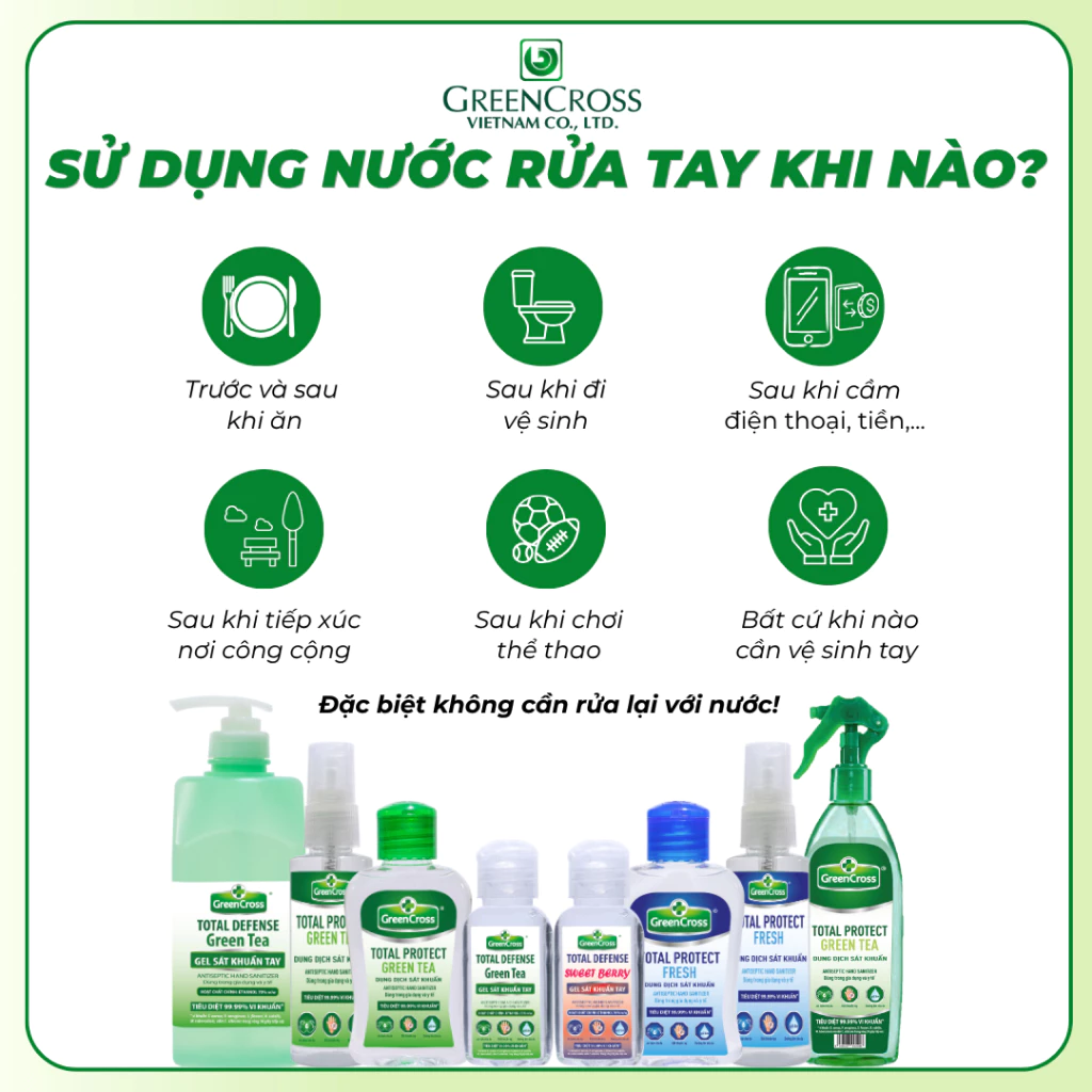  Nước Rửa Tay Khô Green Cross 300ml Dạng Xịt – Diệt Khuẩn 99,9%, Kháng Khuẩn Hiệu Quả 