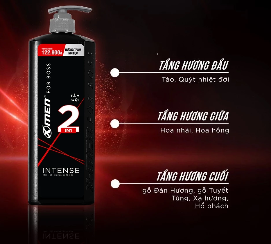  Tắm Gội Nam X-Men for Boss Intense 850g/ Legend 830g Hương Nước Hoa Châu Âu Sang Trọng Lịch Lãm 