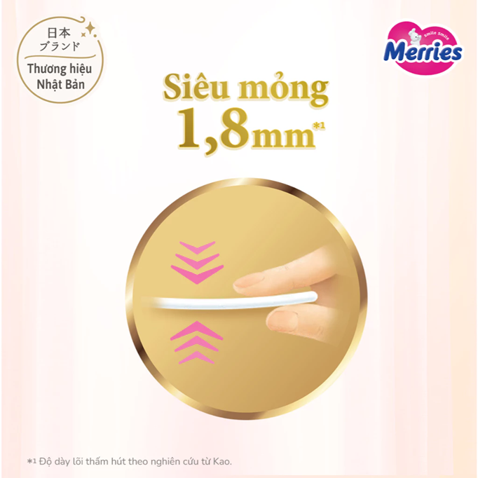  Tã Dán Merries Siêu Thoáng Khí Size NB - 62 miếng (dành cho bé dưới 5kg) 