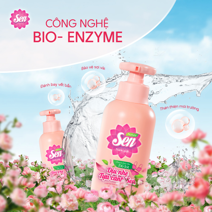 Nước Giặt Đồ Lót Sen Dịu nhẹ - Kháng Khuẩn, Sạch Thơm, An Toàn Cho Vùng Nhạy Cảm 300g 