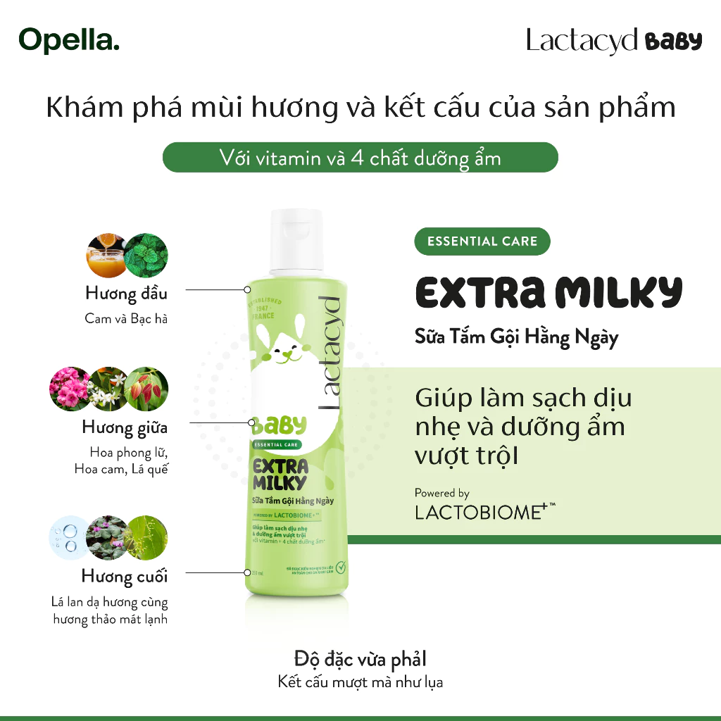  Sữa Tắm Gội Trẻ Em Lactacyd Milky Bảo Vệ, Nuôi Dưỡng Da và Tóc Bé Vượt Trội 500ml 