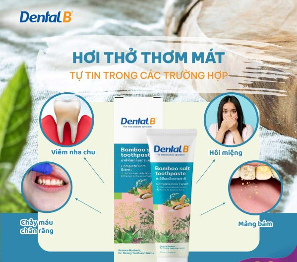  Kem đánh răng thảo dược muối tre Dental B Thái Lan 120gr 