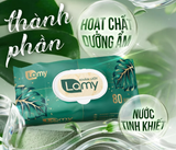  Khăn ướt Lamy gói 80 tờ không mùi không cồn không parabens cao cấp an toàn dành cho bé 