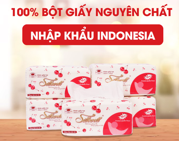  Giấy ăn rút lụa khổ lớn Silkwell 280 tờ dai,mềm,mịn,không bụi giấy 