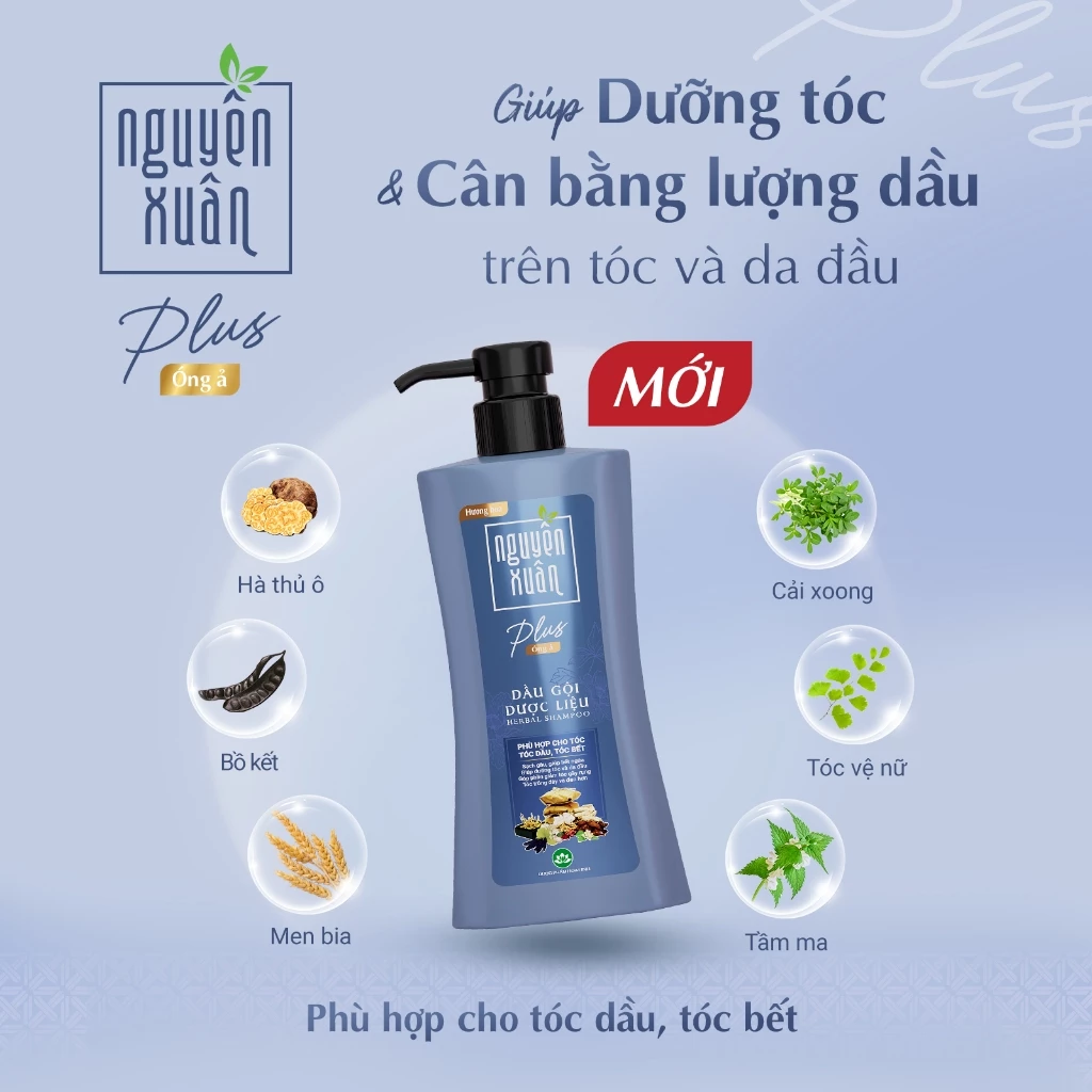  Dầu gội dược liệu Nguyên Xuân Plus óng ả 400g 