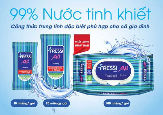  Khăn ướt chăm sóc gia đình Fressi Care All 100 miếng 