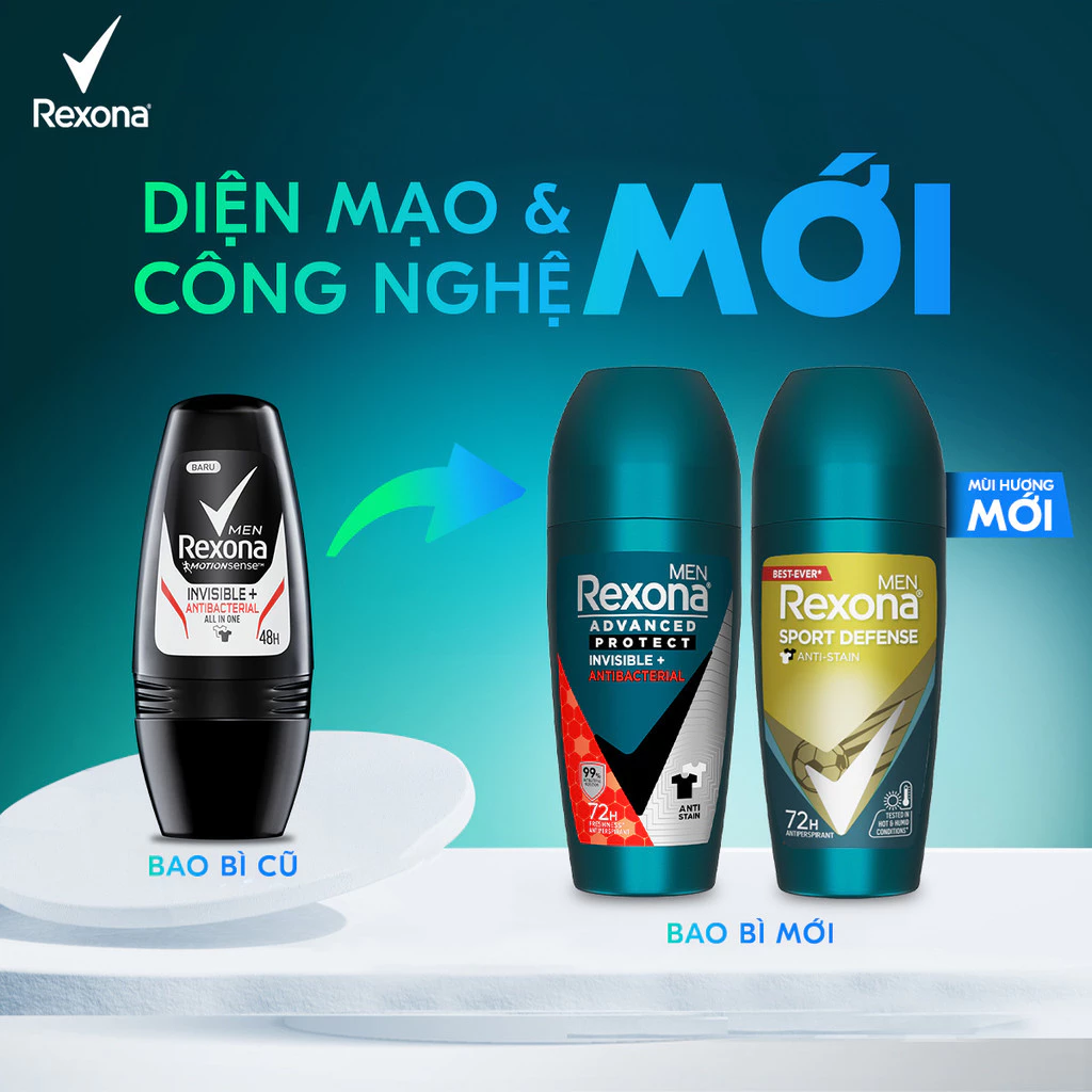  Xịt/lăn khử mùi Rexona 72H kháng khuẩn thể thao dành cho nam 135/45ml 