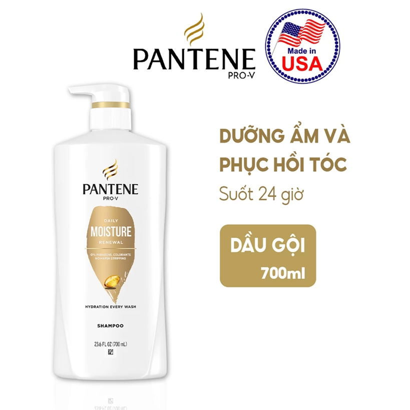 Dầu Gội PANTENE Pro-V Mỹ Dưỡng Ẩm Phục Hồi/ Tóc Dày Bồng Bềnh/ Sạch Sâu/ Suôn Mượt Óng Ả - Chai 700ML 