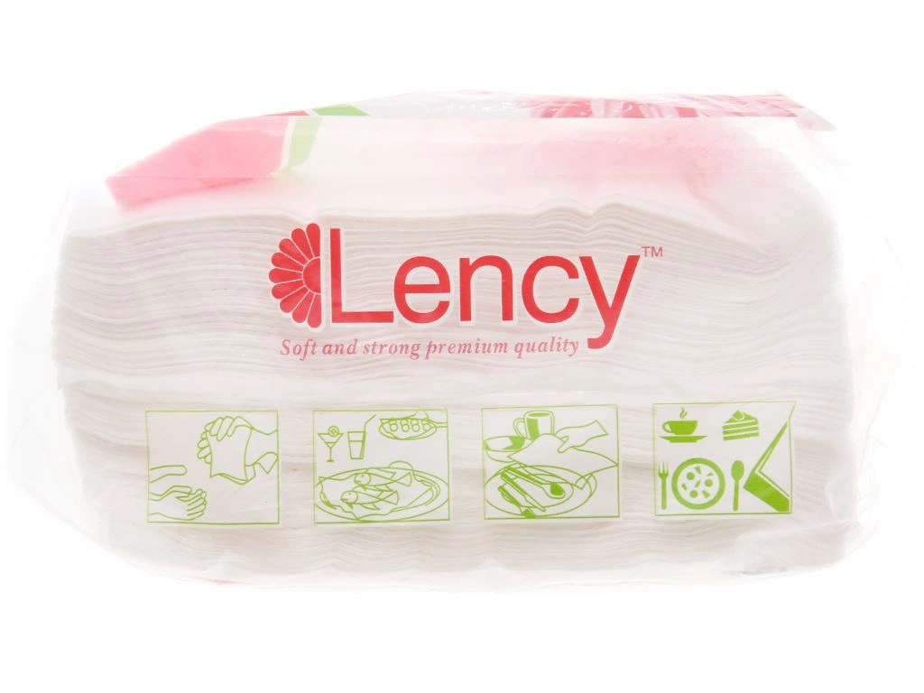  Khăn giấy ăn Lency 1 lớp 100 tờ 33x33cm 