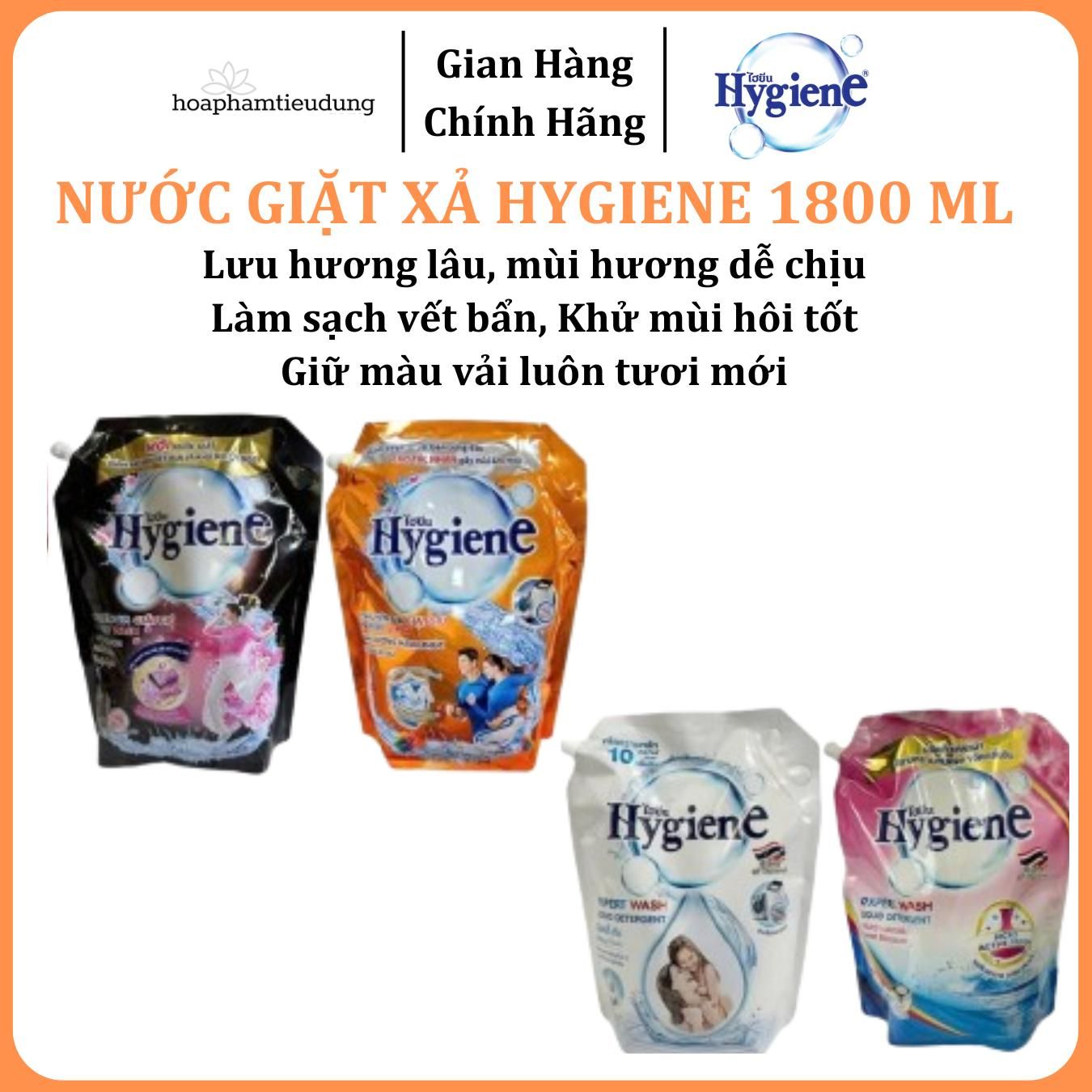 Nước giặt Hygiene Expert Wash Peony Bloom Thái Lan túi 1.8L 
