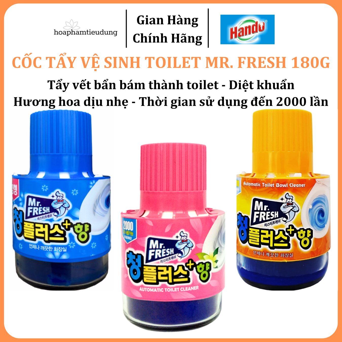  Cốc tẩy vệ sinh toilet thả bồn cầu Mr.fresh 180g 