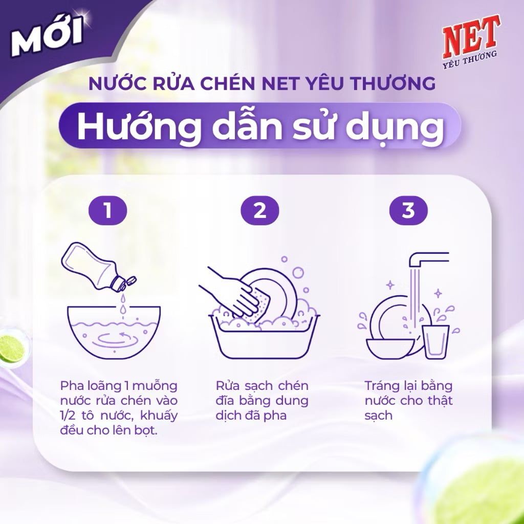  Nước rửa chén NET Sạch yêu thương can 3.8kg 