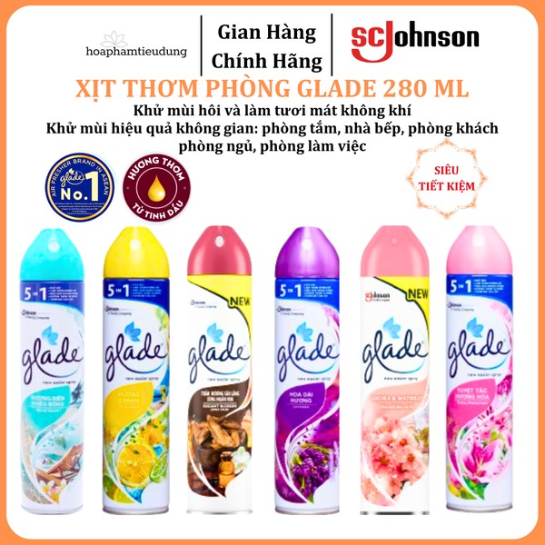  Xịt Thơm Phòng Khử Mùi Lưu Hương Bền Lâu GLADE  280ml 