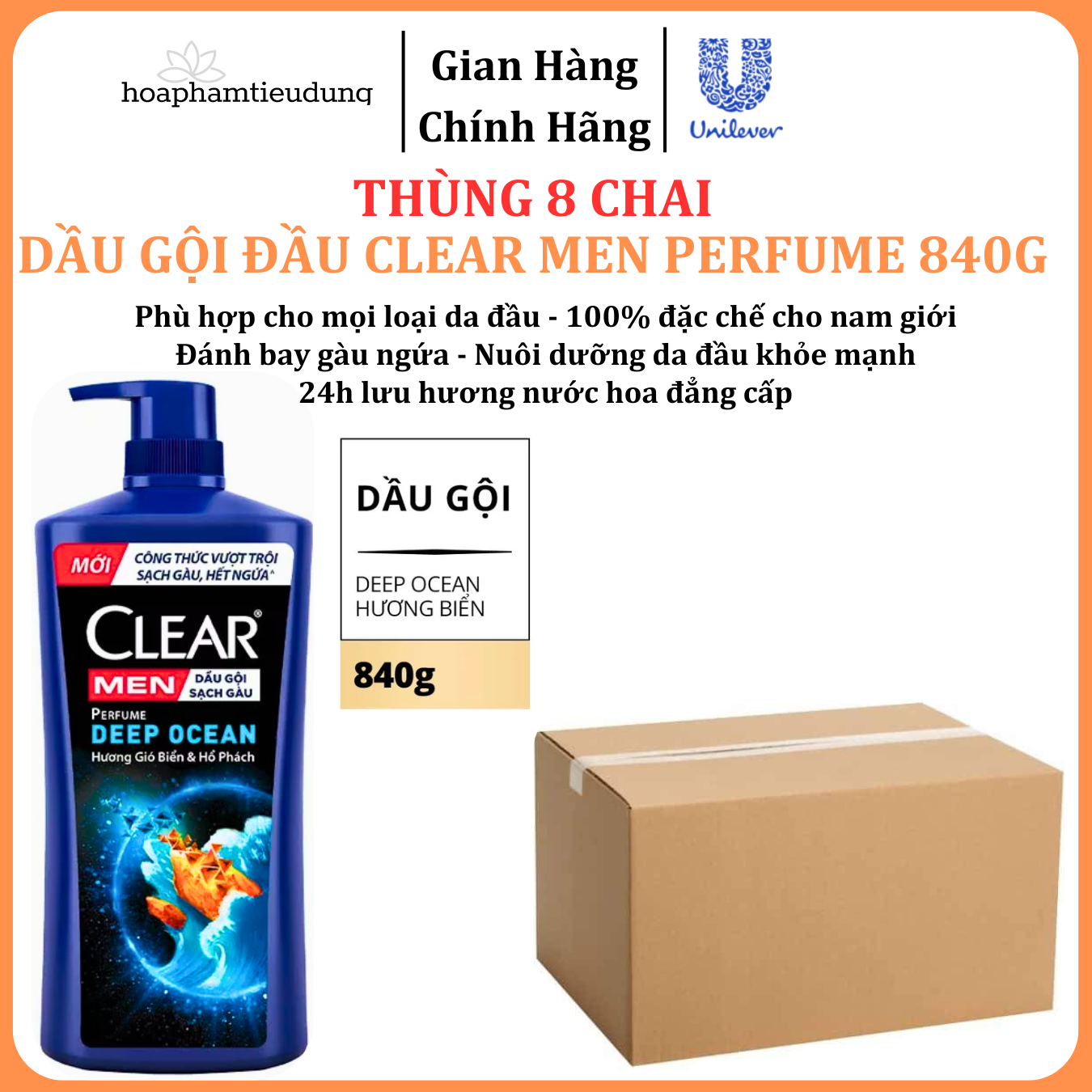  Dầu Gội Đầu cho nam Clear Men đánh bay gàu, ngứa và vi khuẩn mát lạnh cực đỉnh suốt ngày dài 600-900g 