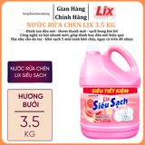  Nước rửa chén siêu sạch chanh 3.5kg sạch bóng viết dầu mỡ 