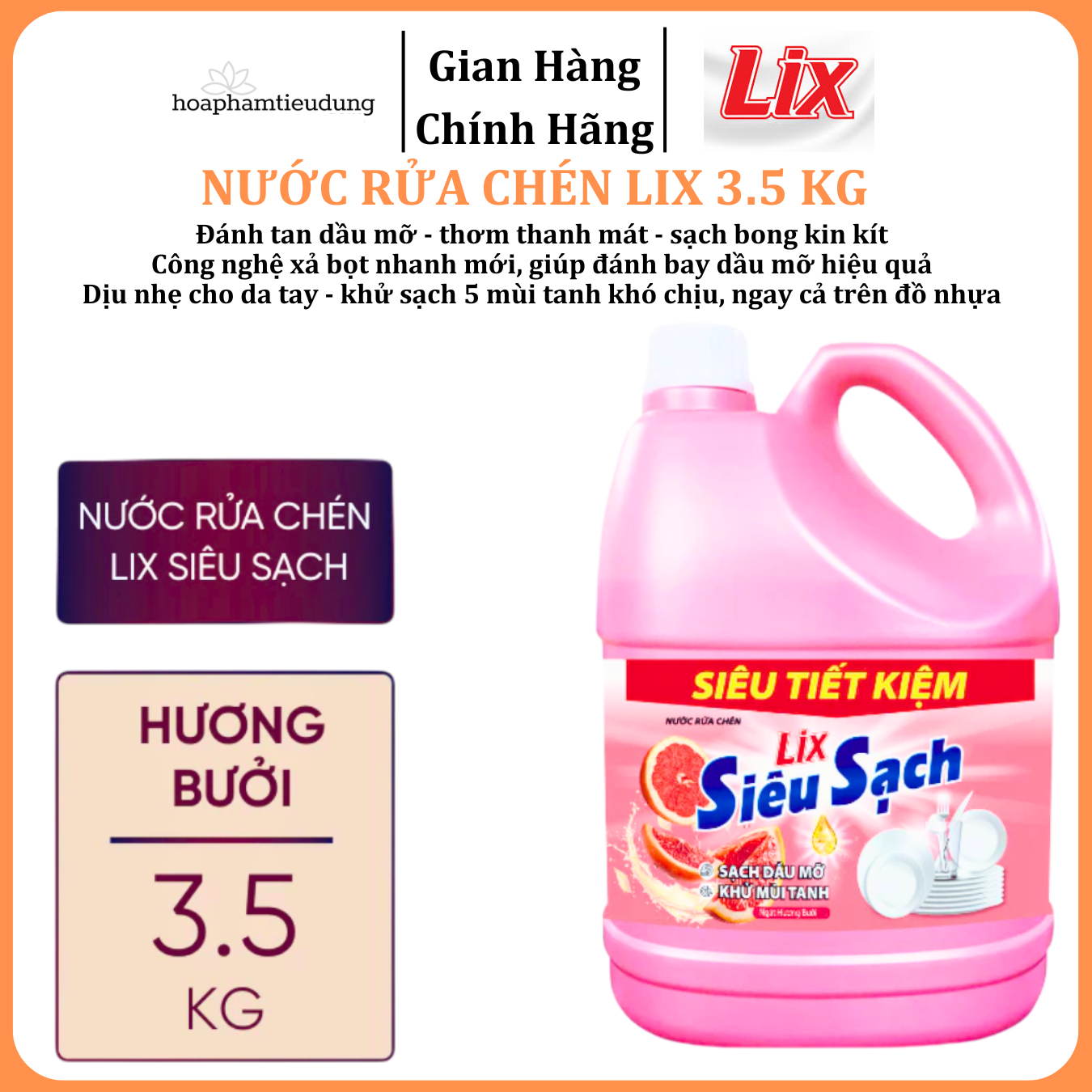 Nước rửa chén siêu sạch chanh 3.5kg sạch bóng viết dầu mỡ 