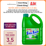 Nước rửa chén siêu sạch chanh 3.5kg sạch bóng viết dầu mỡ 