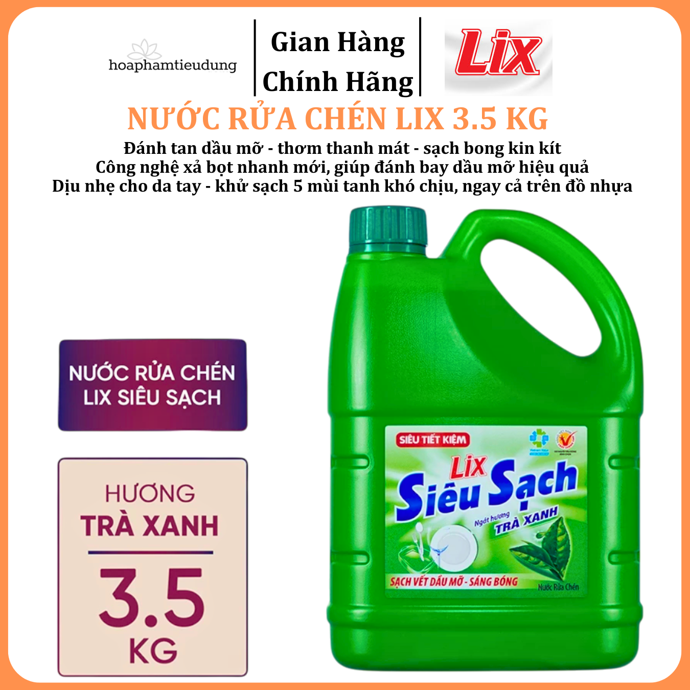  Nước rửa chén siêu sạch chanh 3.5kg sạch bóng viết dầu mỡ 
