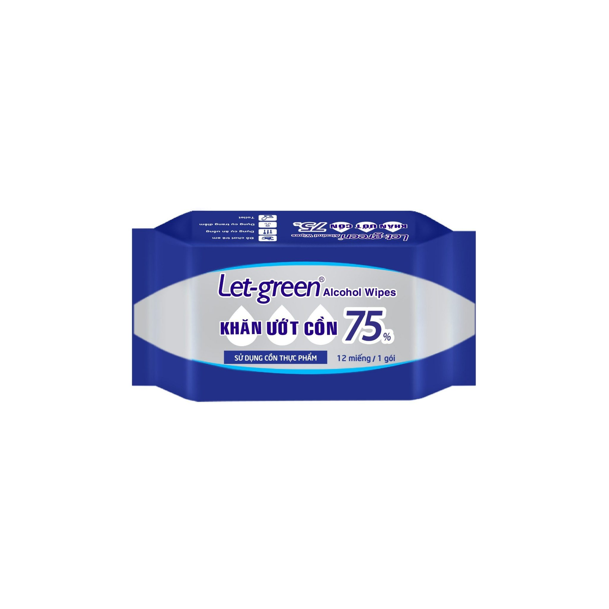  Khăn Ướt Cồn Mini LET-GREEN 12 Miếng/Gói 