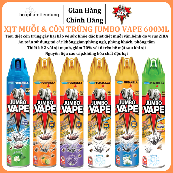  Bình xịt Muỗi & Côn trùng Jumbo Vape 600ml 