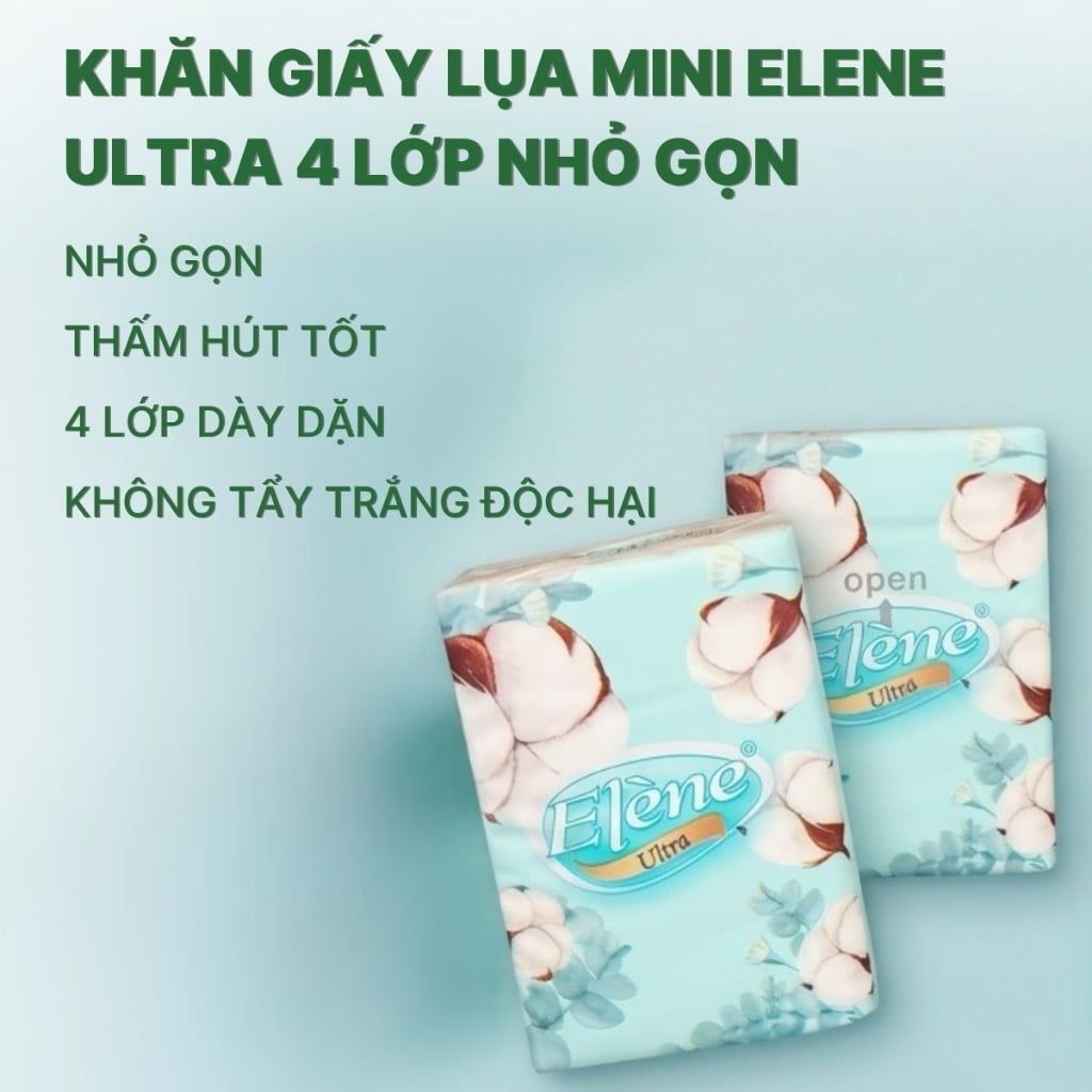  Giấy Lụa Mini Elene Ultra 4 Lớp Nhỏ Gọn, Tiện Lợi, An Toàn 