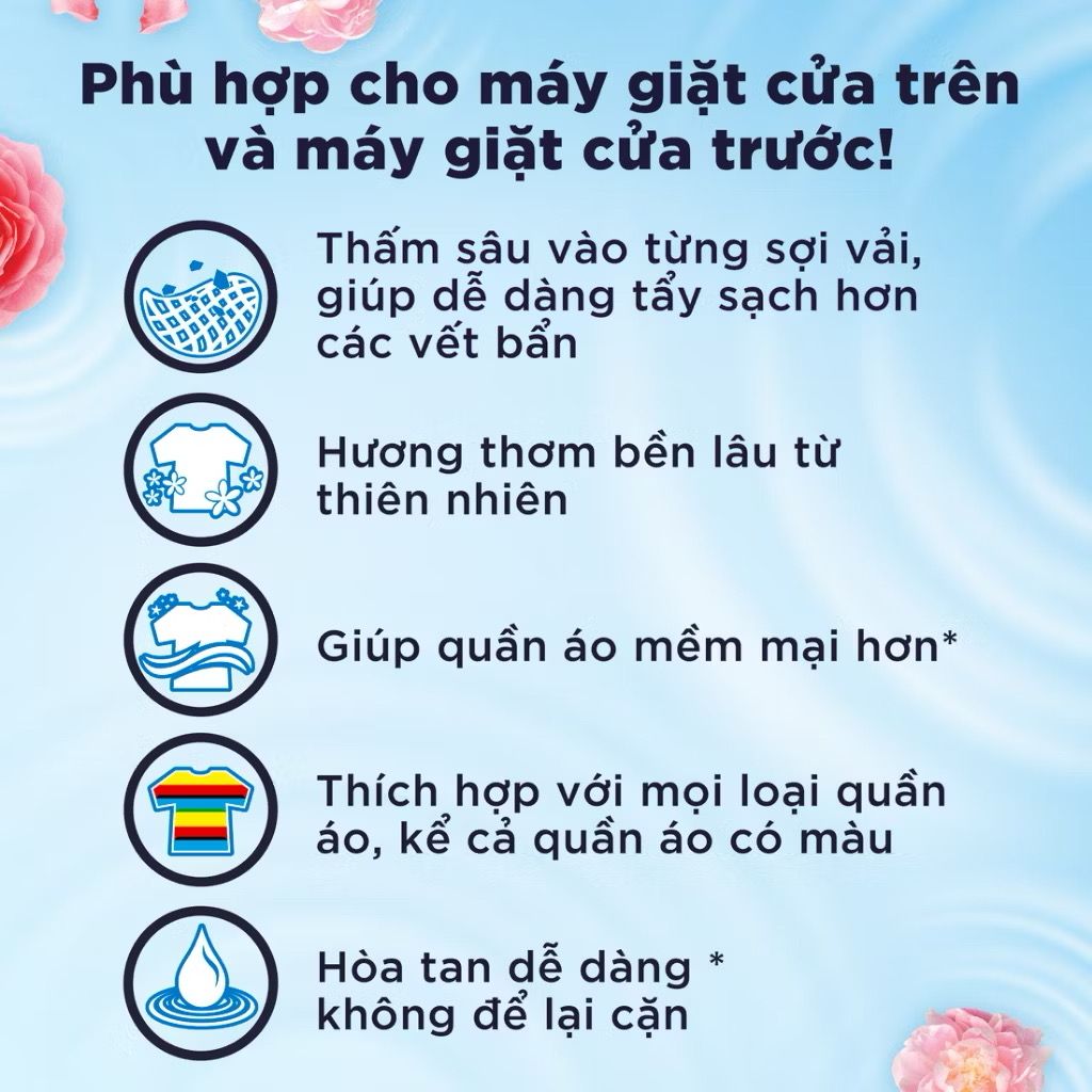  Nước giặt Downy matic 2.65 Kg hương nước hoa, lưu hương suốt 12 tuần 