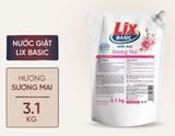  Nước giặt Lix Basic hương Nắng mai túi 3.1kg - can 3.3kg 