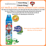  Bình xịt Muỗi & Côn trùng Jumbo Vape 600ml 