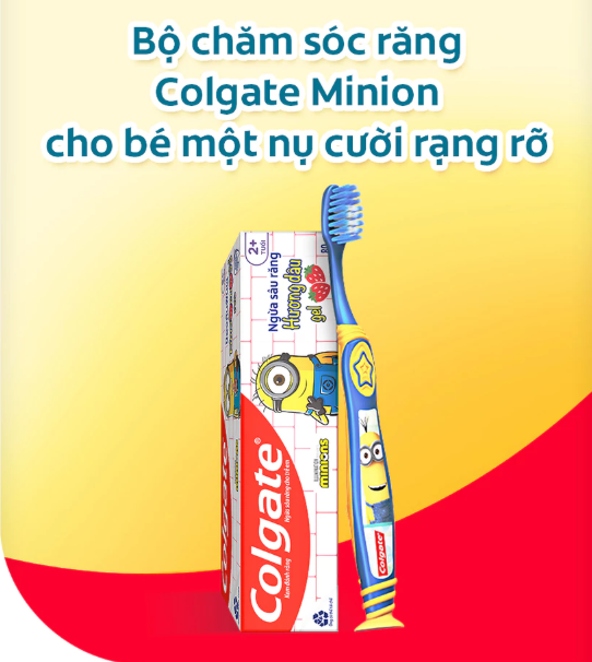  Bộ 2 bàn chải Colgate Minion Twin cho bé từ 5-9 tuổi 