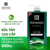  Sữa tắm Romano hương nước hoa Classic/ Attitude/ Force/ Gentleman 650g/chai - 4 mùi hương 