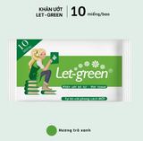  Khăn Ướt Bỏ Túi LET-GREEN 10 Miếng Vải Rayon Mềm Mại, Không Nhờn Da 