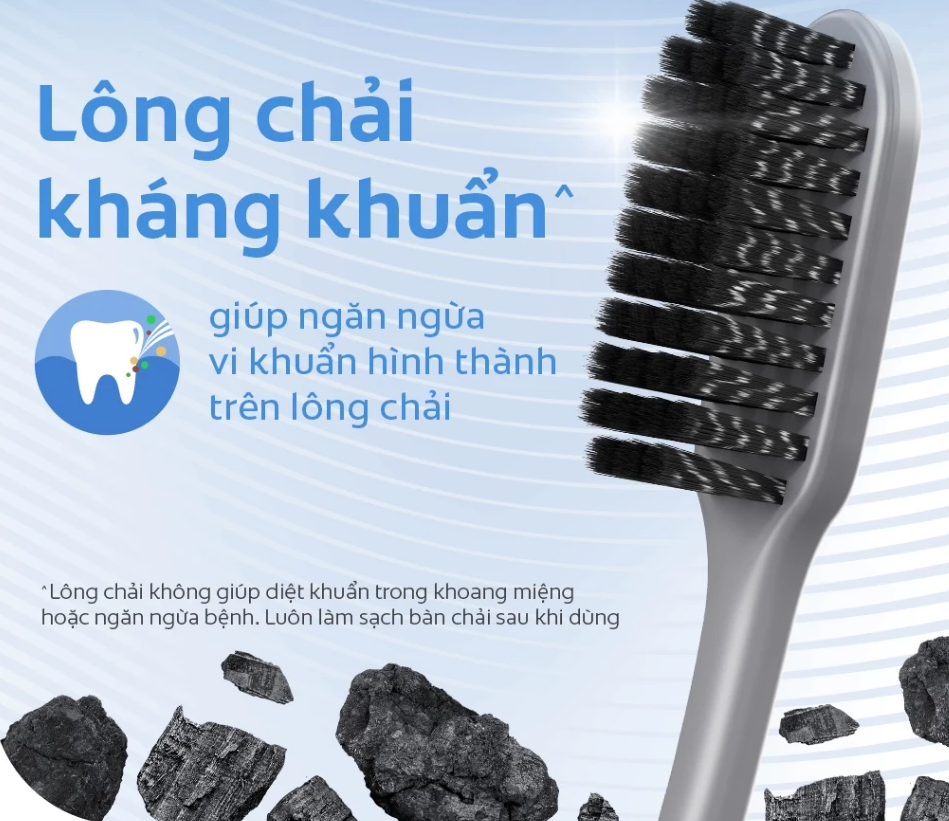  Bộ 3 Bàn chải Colgate Slim Soft Charcoal Spiral lông chải kháng khuẩn, xoắn kép loại sạch mảng bám 