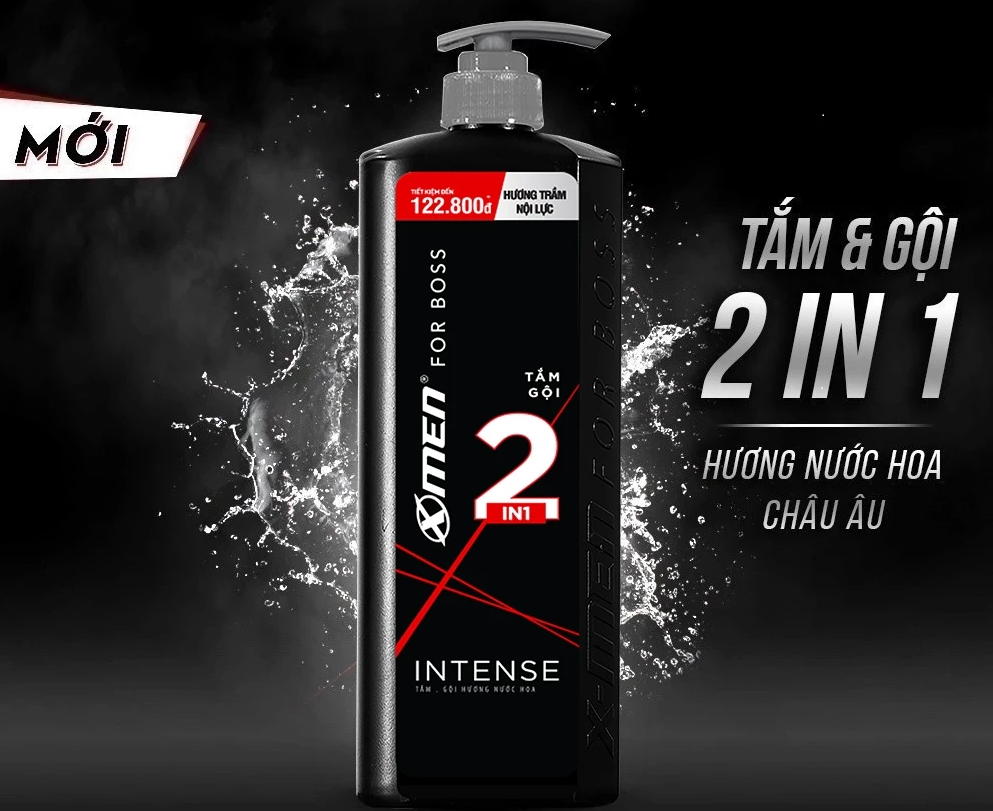  Tắm Gội Nam X-Men for Boss Intense 850g/ Legend 830g Hương Nước Hoa Châu Âu Sang Trọng Lịch Lãm 