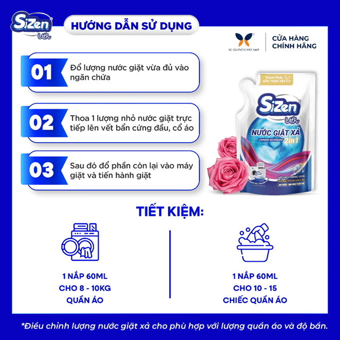  Túi Nước Giặt Xả Sizen 500ml - Lưu hương nước hoa lâu, Chống ẩm mốc, Không kích ứng da, Làm sạch vải 