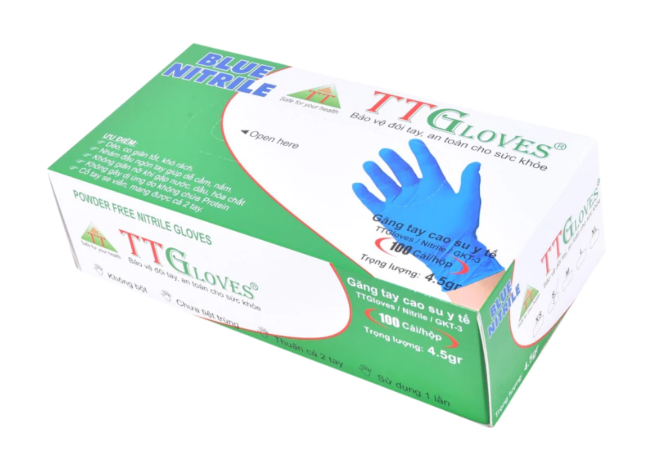  Bao Tay Nitrile TTGLOVES Chuyên Dụng Bóc Mủ Cao Su, Lột Mít, Hành Tỏi (Hộp 100 Chiếc) 